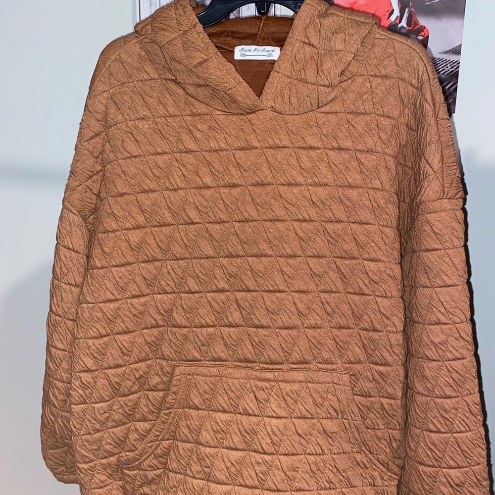 From His Grace Brown Textured Hoodie!